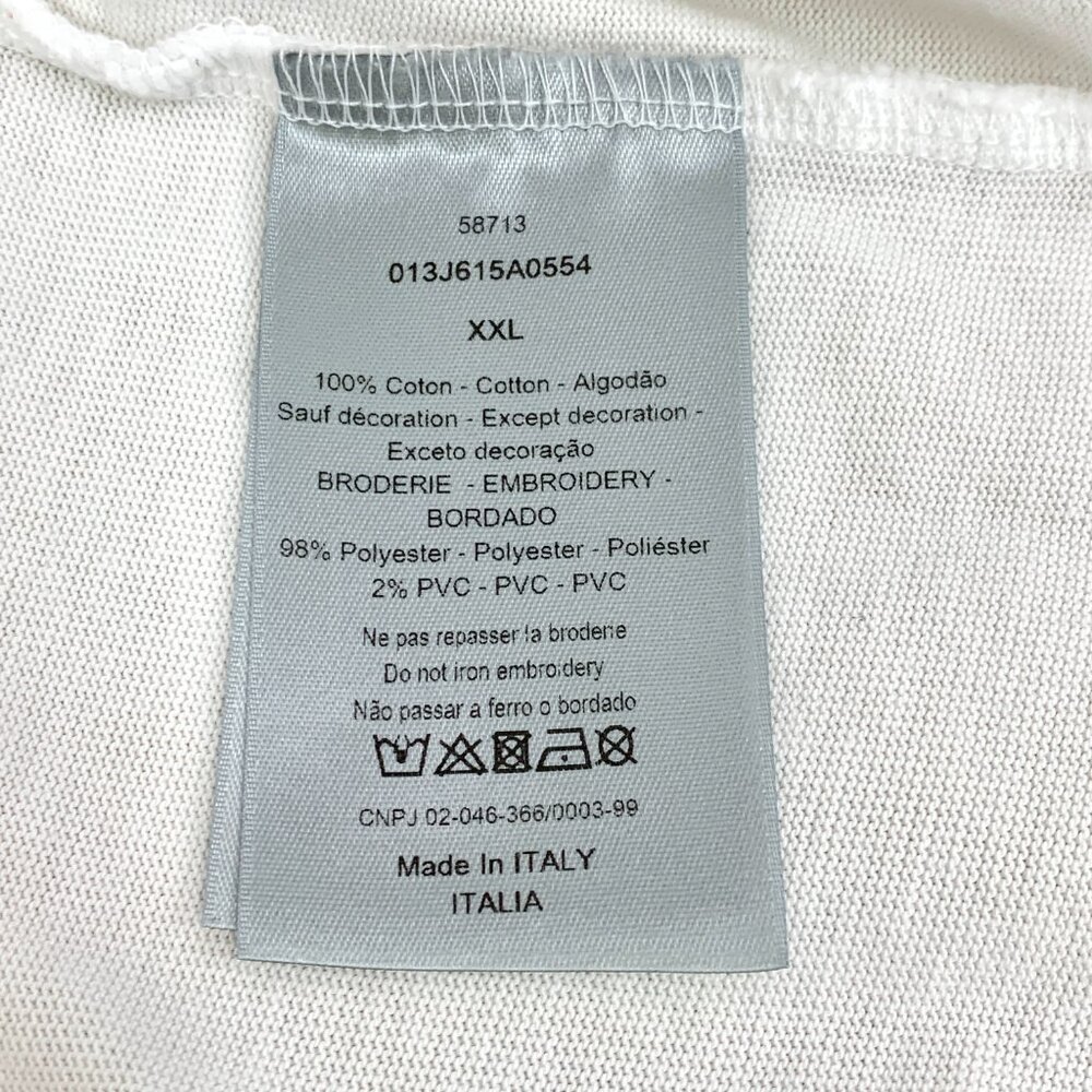 EM0092 Dior white logo badge cotton round neck short sleeve T-shirt XXL - Picture 7 of 8